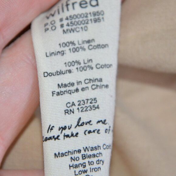 Aritzia Wilfred 100% Linen Chore Coat Beige Sz 8 - Picture 6 of 9